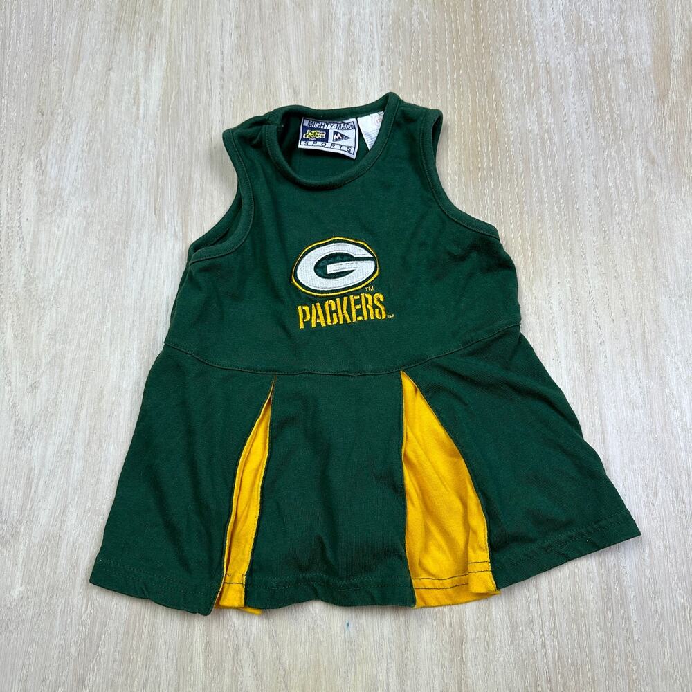 Vintage Mighty Mac Green Bay Packers Cheerleader Dress Infant Girls 12M Baby